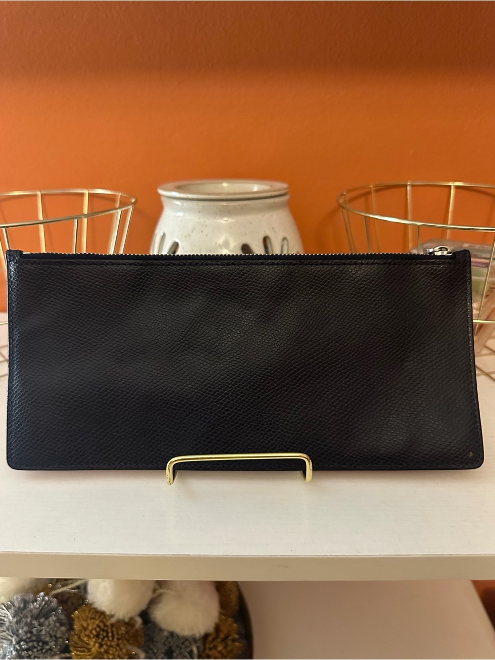 COACH Black Leather Zip Clutch(NWOT)